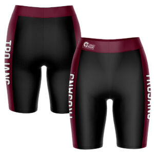 Women's Black/Maroon Arkansas Little Rock Trojans Plus Size Striped Design Bike Shorts