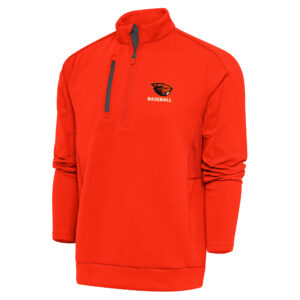Men's Antigua Orange Oregon State Beavers Baseball Generation Quarter-Zip Pullover Top