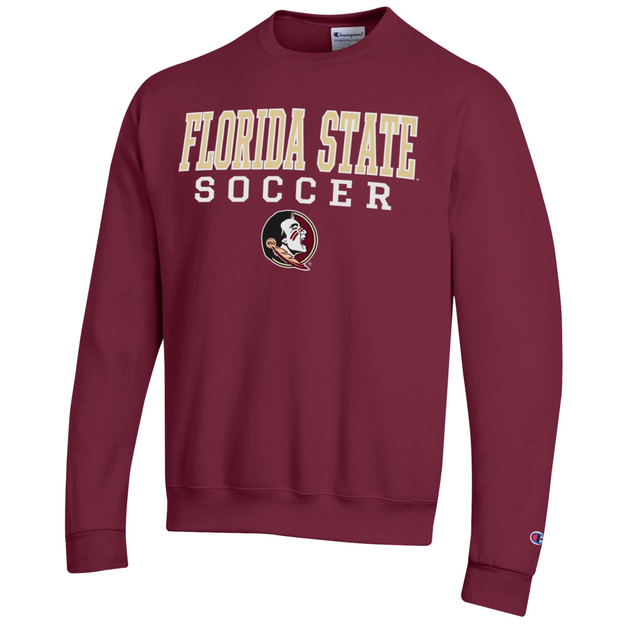 Men's Champion Garnet Florida State Seminoles Soccer Stack Logo Powerblend Pullover Sweatshirt - Image 3
