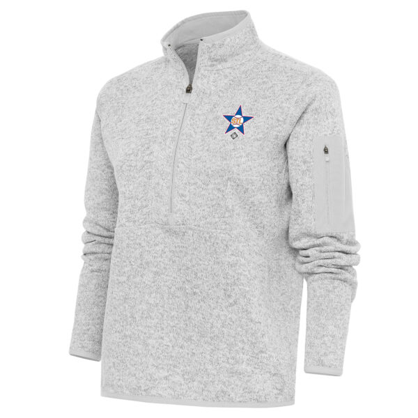Women's Antigua Heather Gray St. Louis Stars Fortune Half-Zip Pullover Jacket