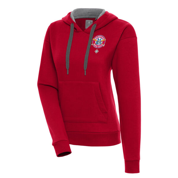 Women's Antigua Red Memphis Red Sox Victory Pullover Hoodie