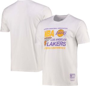 Los Angeles Lakers Western Conference T-Shirts By Mitchell & Ness - White - Mens