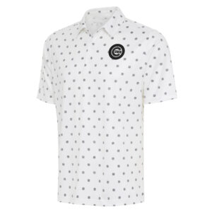 Men's Antigua  White Chicago Cubs Tonal Crossover Polo