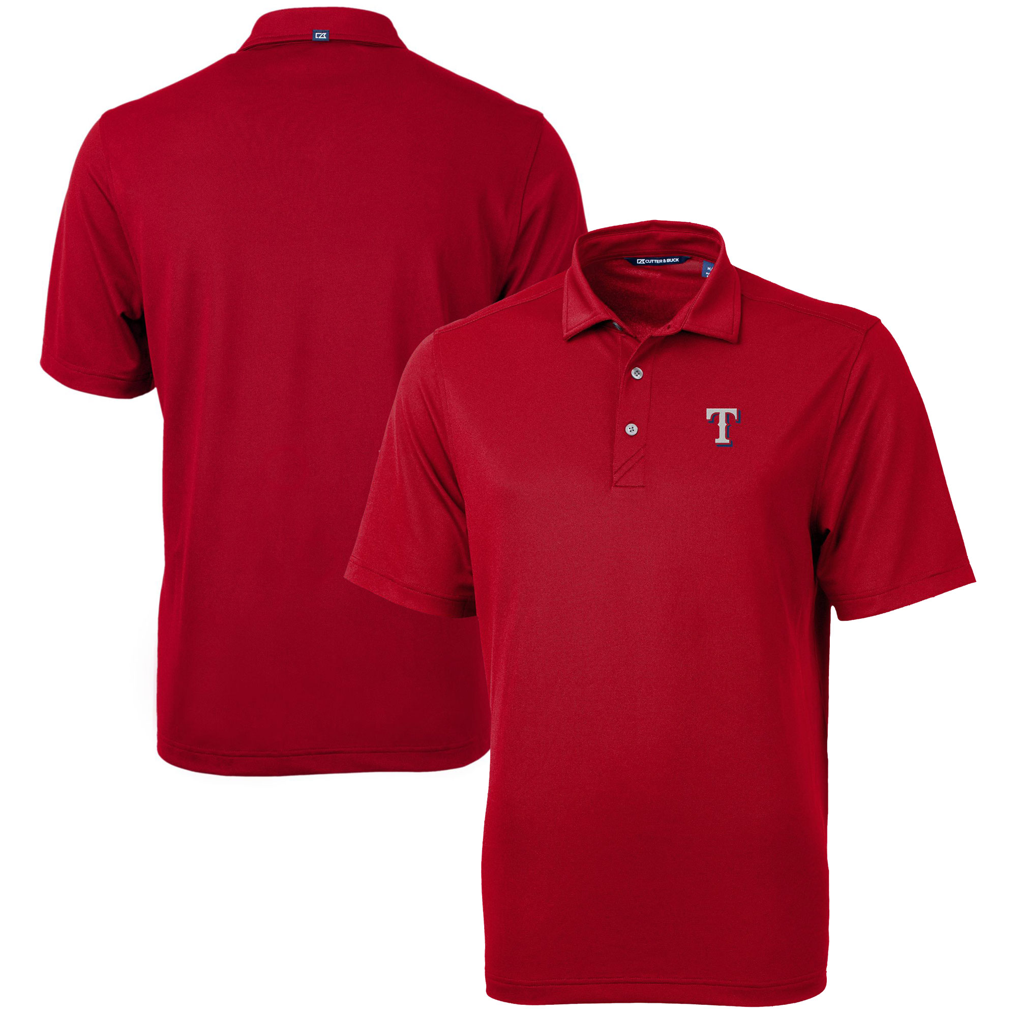 Men's Cutter & Buck Red Texas Rangers Virtue Eco Pique Recycled Polo - Image 2