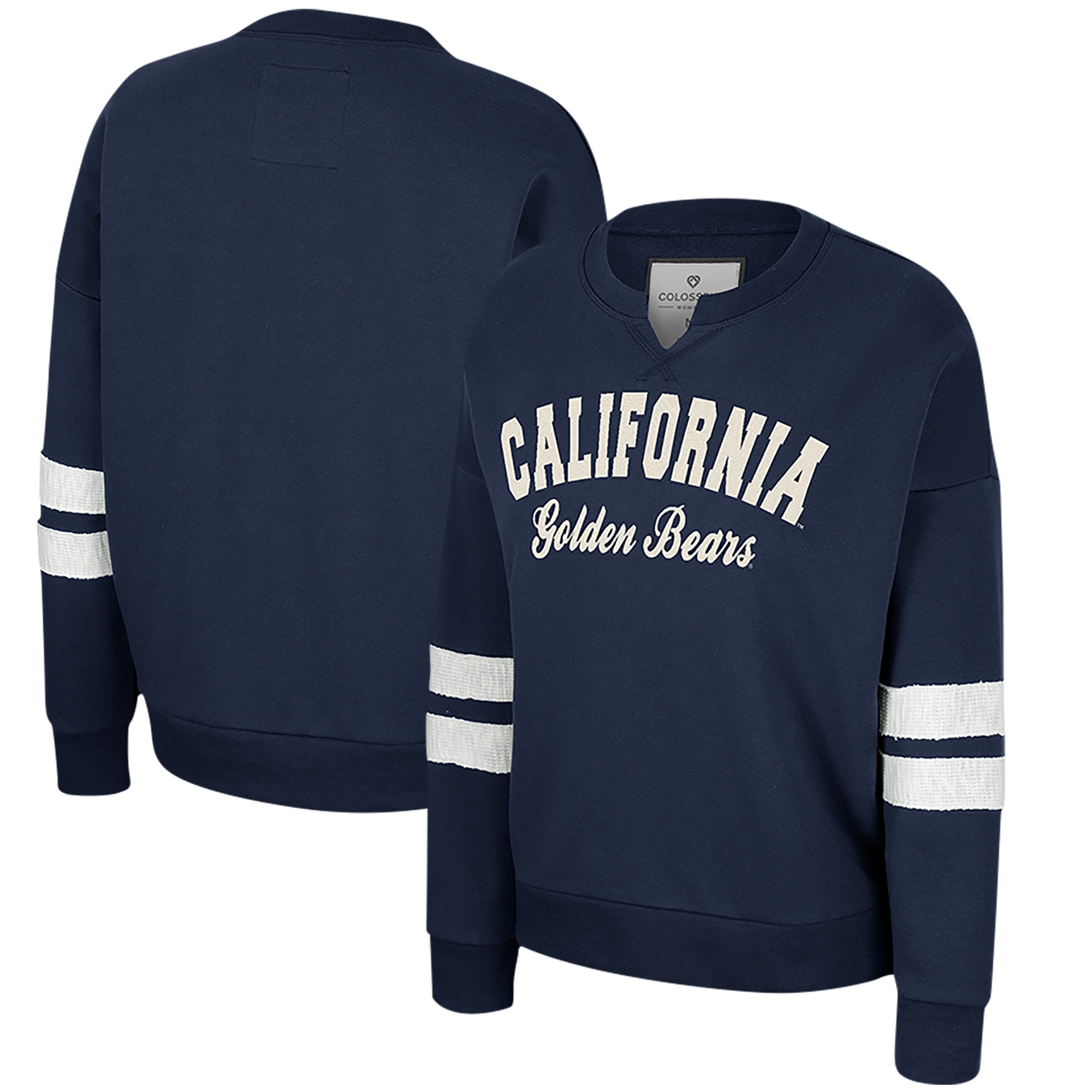 Women's Colosseum Navy Cal Bears Perfect Date Notch Neck Pullover Sweatshirt