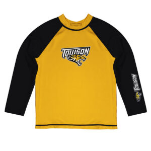 Youth Vive La Fete  Gold/Black Towson Tigers Solid Contrast Contrast Rash Guard