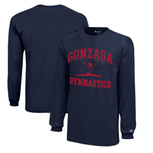 Youth Champion  Navy Gonzaga Bulldogs Icon Logo Long Sleeve Gymnastics T-Shirt