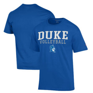 Men's Champion  Royal Duke Blue Devils Stacked Logo Volleyball T-Shirt