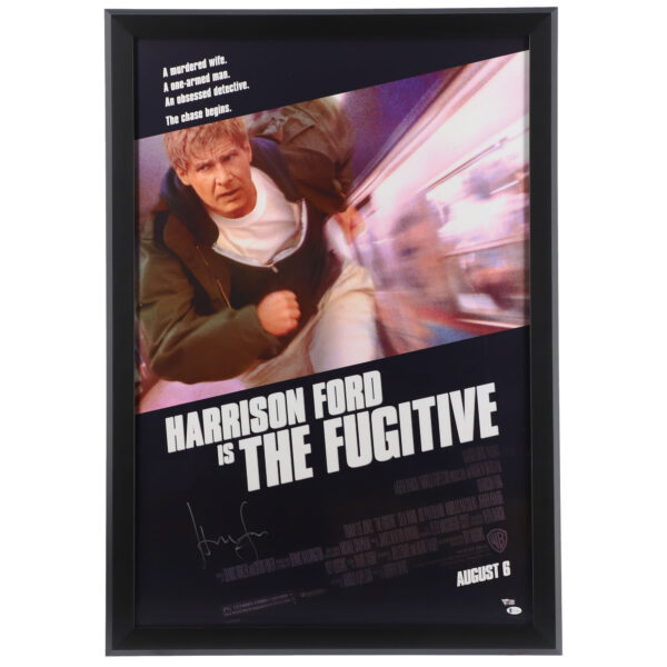 Harrison Ford The Fugitive Framed Autographed Full Sized Movie Poster