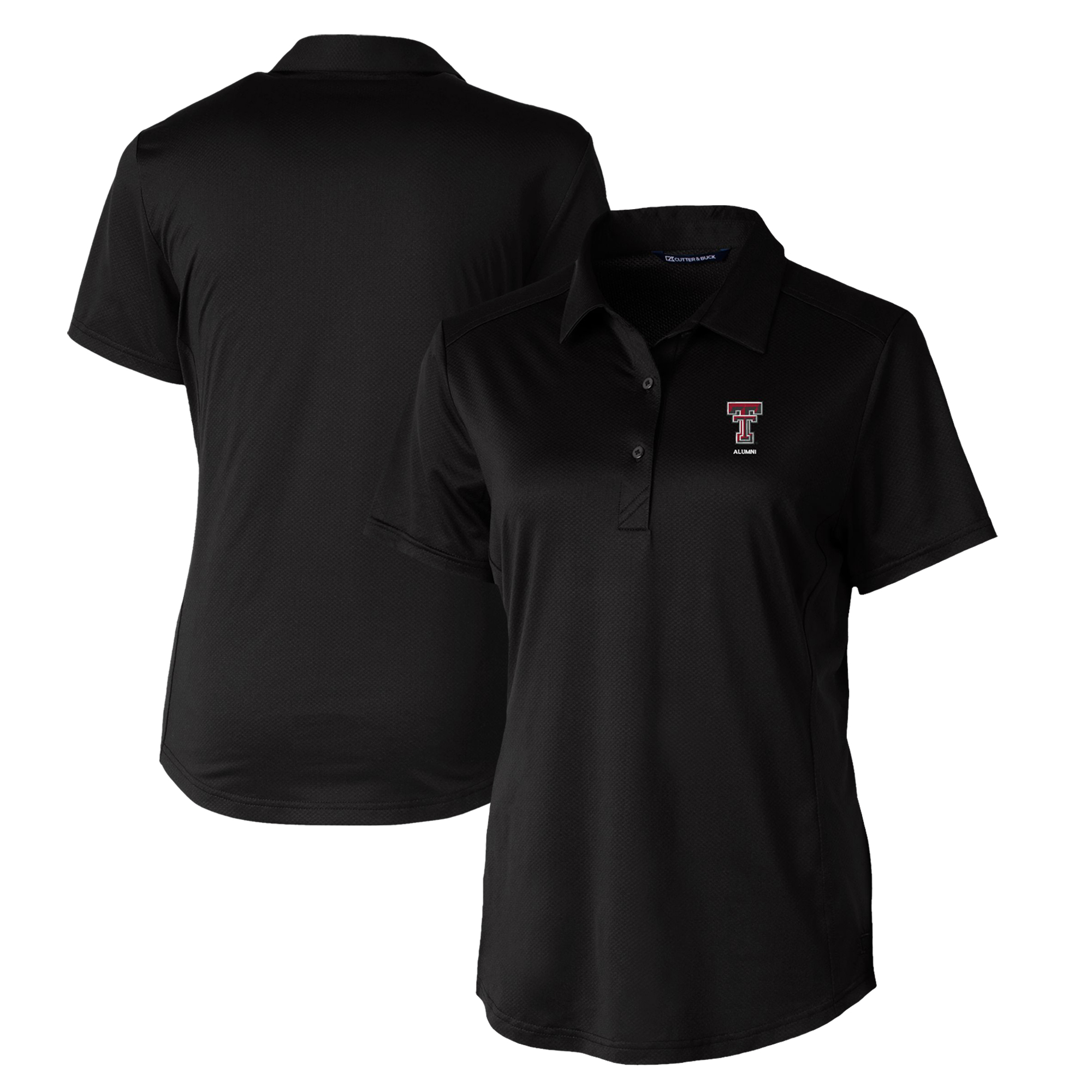 Women's Cutter & Buck Black Texas Tech Red Raiders Alumni DryTec Prospect Textured Stretch Polo - Image 2