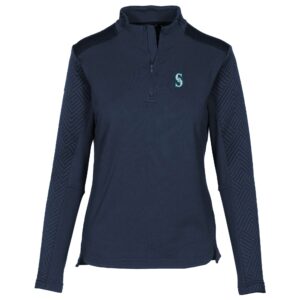 Women's Levelwear  Navy Seattle Mariners Daybreak Insignia 2.0 Quarter-Zip Pullover Top