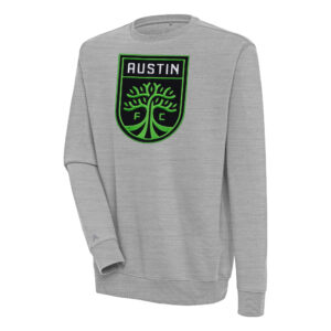 Men's Antigua Heather Gray Austin FC Victory Pullover Sweatshirt