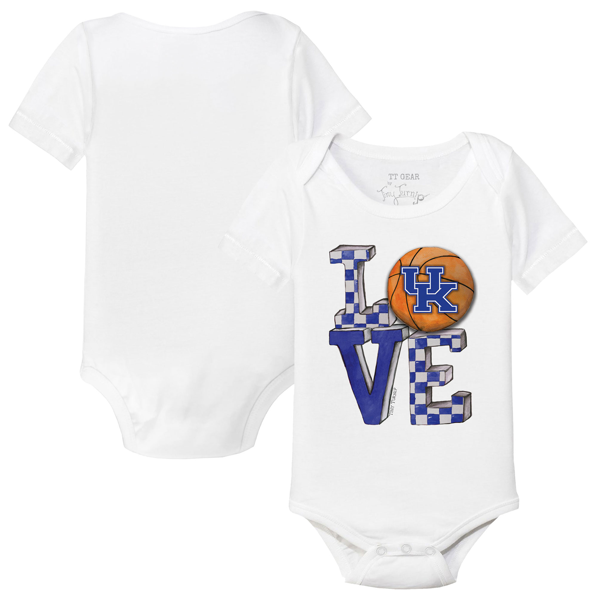 Infant Tiny Turnip White Kentucky Wildcats Love Bodysuit