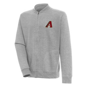 Men's Antigua  Heather Gray Arizona Diamondbacks Victory Full-Zip Jacket