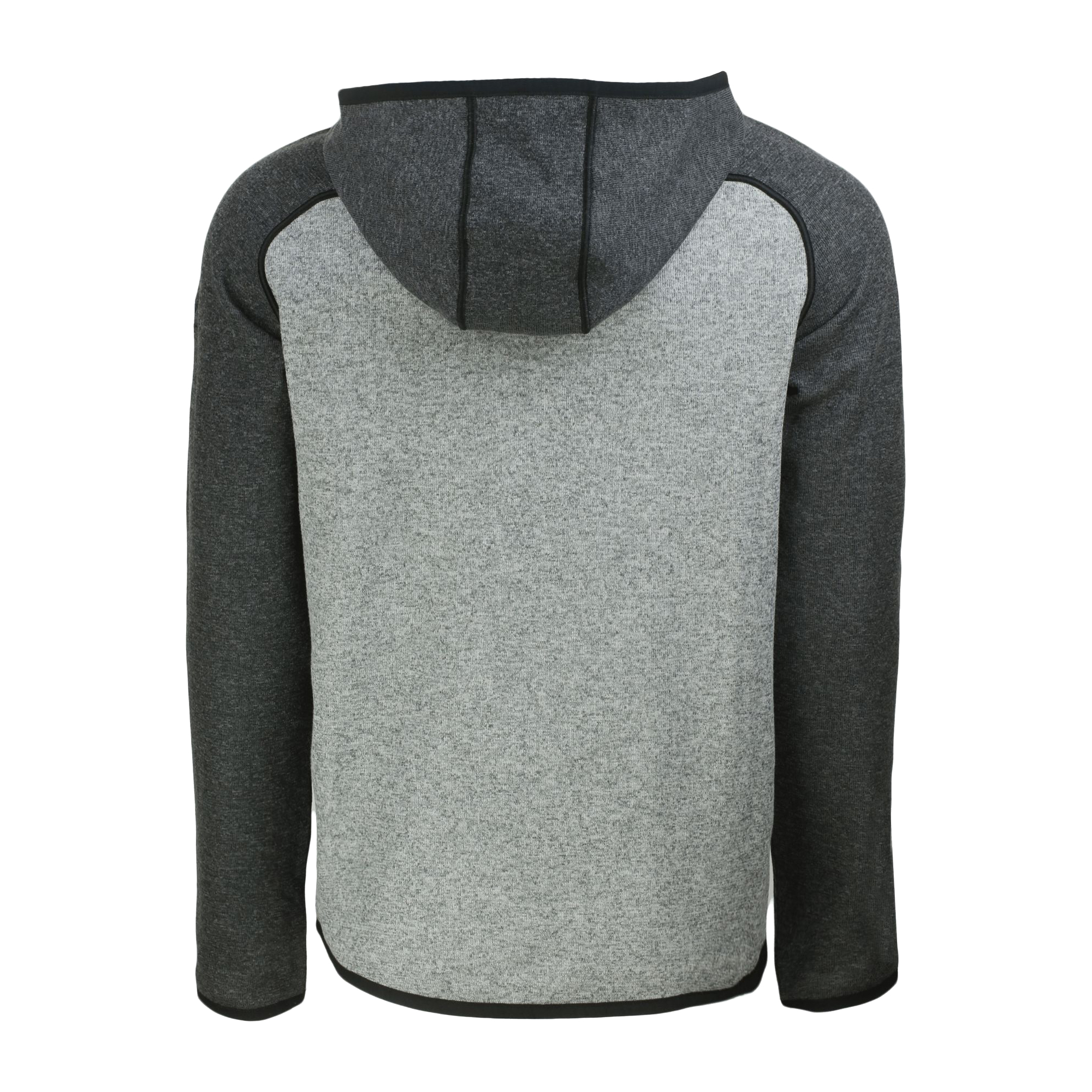 Men's Cutter & Buck Heather Charcoal/Heather Gray Miami Marlins Mainsail Full-Zip Hooded Jacket - Image 4