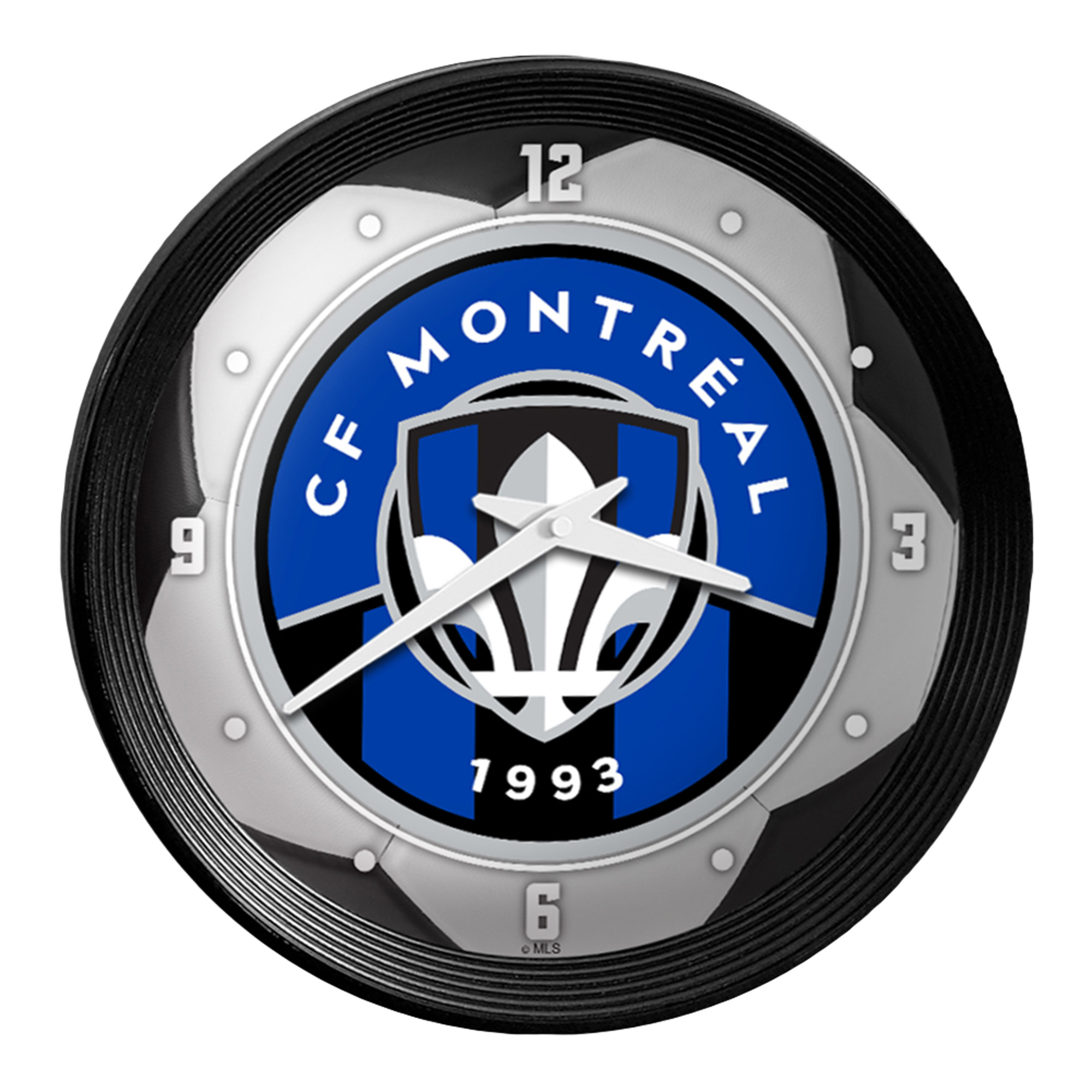 CF Montreal 15" Ribbed Frame Soccer Ball Wall Clock