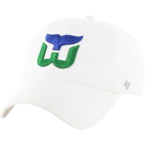 Men's '47 White Hartford Whalers Vintage Hockey Logo Clean Up Adjustable Hat
