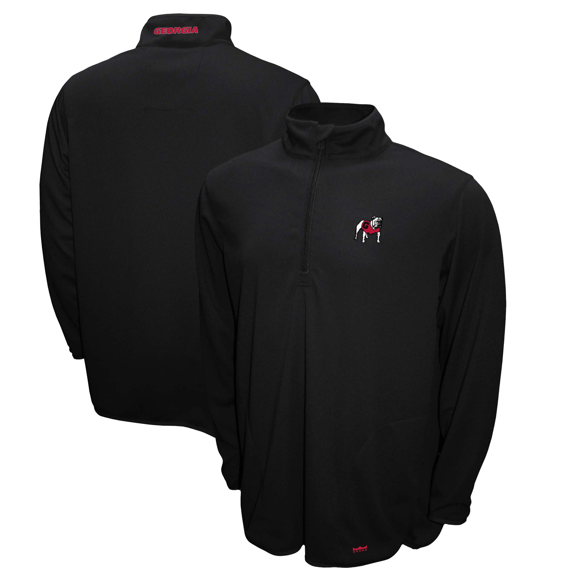 Men's Franchise Club Black Georgia Bulldogs Breeze Quarter-Zip Pullover - Image 5