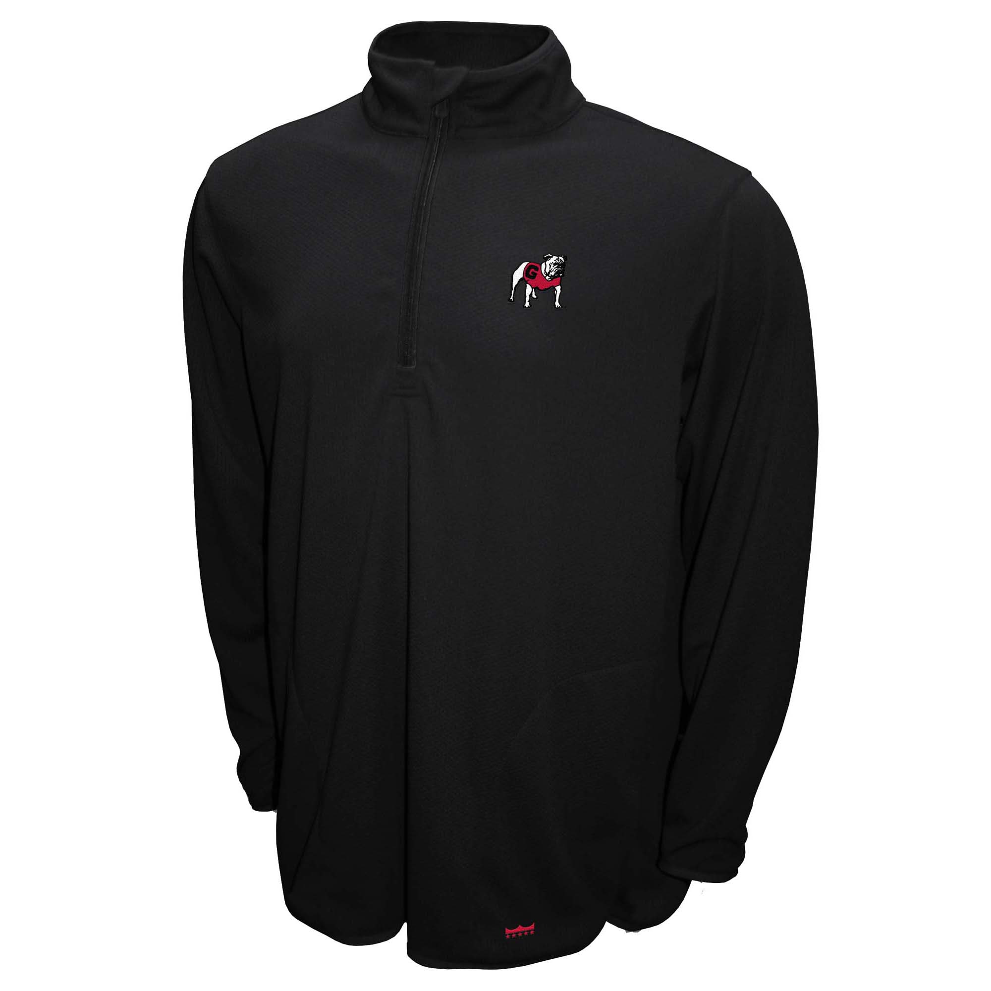 Men's Franchise Club Black Georgia Bulldogs Breeze Quarter-Zip Pullover - Image 3