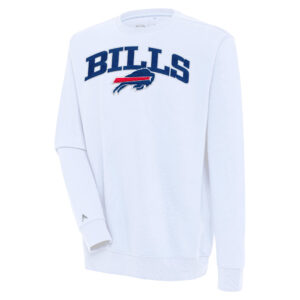 Men's Antigua  White Buffalo Bills Victory Chenille Pullover Sweatshirt