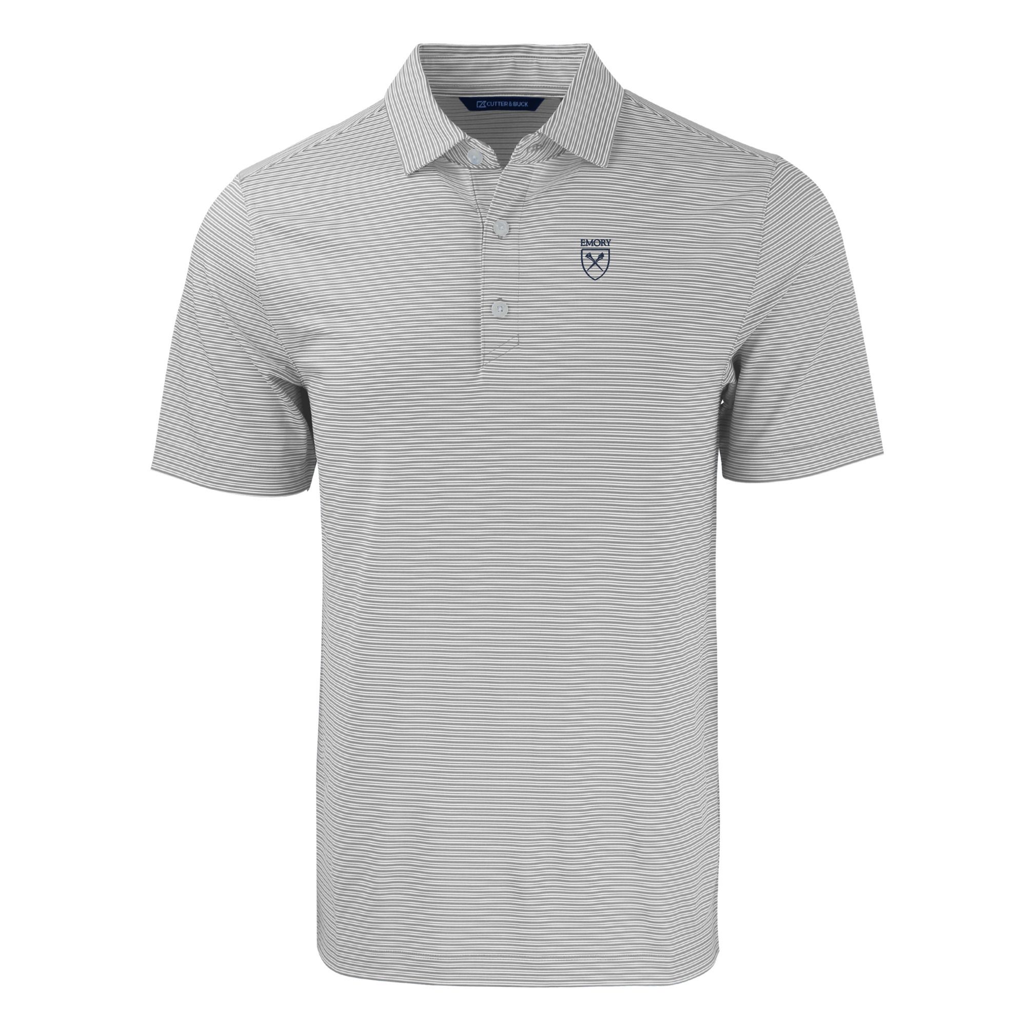 Men's Cutter & Buck Gray/White Emory Eagles Big & Tall Forge Eco Double Stripe Stretch Recycled Polo - Image 8