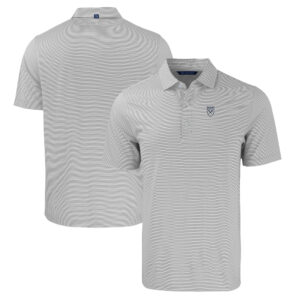 Men's Cutter & Buck  Gray/White Emory Eagles Big & Tall Forge Eco Double Stripe Stretch Recycled Polo