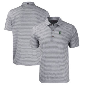 Men's Cutter & Buck  Heather Black Dartmouth Big Green Big & Tall Forge Eco Stripe Stretch Recycled Polo