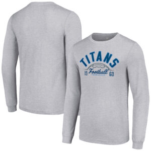 Men's Starter  Heather Gray Tennessee Titans Half Ball Team Long Sleeve T-Shirt