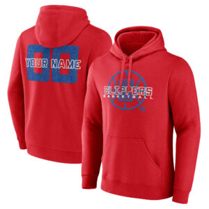 Men's Red LA Clippers Stellar Personalized Name & Number Pullover Hoodie