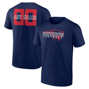 Men's Navy New England Patriots Stellar Personalized Name & Number T-Shirt