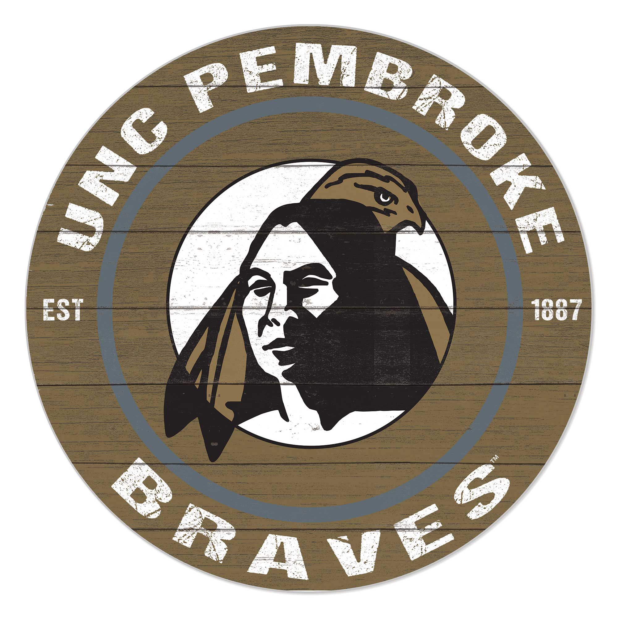 University of North Carolina at Pembroke Braves 20" Indoor/Outdoor Team Color Circle Sign