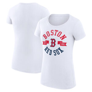 Women's G-III 4Her by Carl Banks White Boston Red Sox City Graphic Fitted T-Shirt