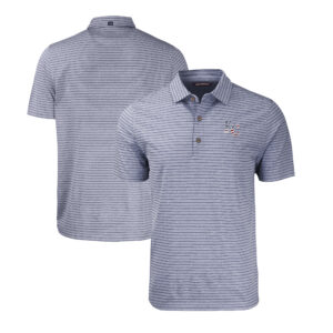 Men's Cutter & Buck  Heather Navy Kansas City Royals Stars & Stripes Big & Tall Forge Eco Heather Stripe Stretch Recycled Polo