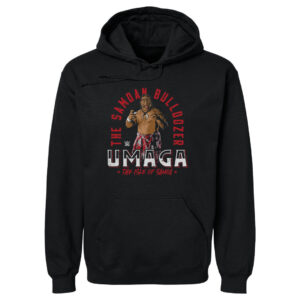 Men's 500 Level  Black Umaga The Samoan Bulldozer Pullover Hoodie