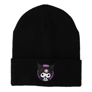 Men's Kuromi Black Hello Kitty & Friends Cuffed Knit Hat