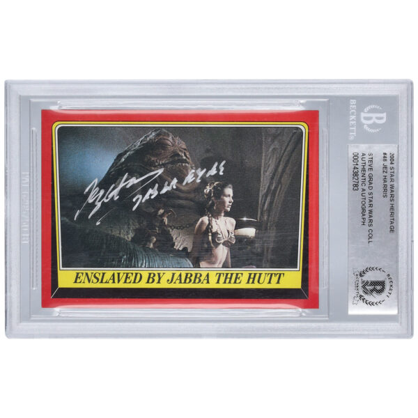 Jez Harris Star Wars Autographed 2004 Topps #48 BAS Authenticated Card with "Jabba Eyes" Inscription - Image 4