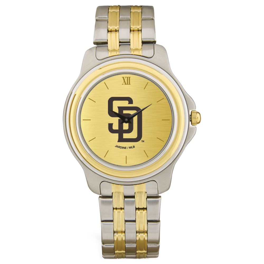 Men's San Diego Padres Gold Dial Two-Tone Wristwatch