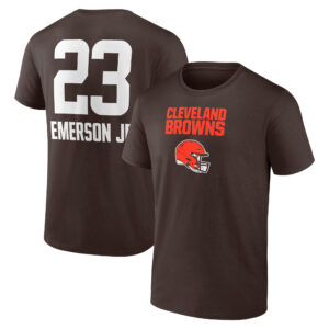 Men's Martin Emerson Jr. Brown Cleveland Browns Team Wordmark Player Name & Number T-Shirt