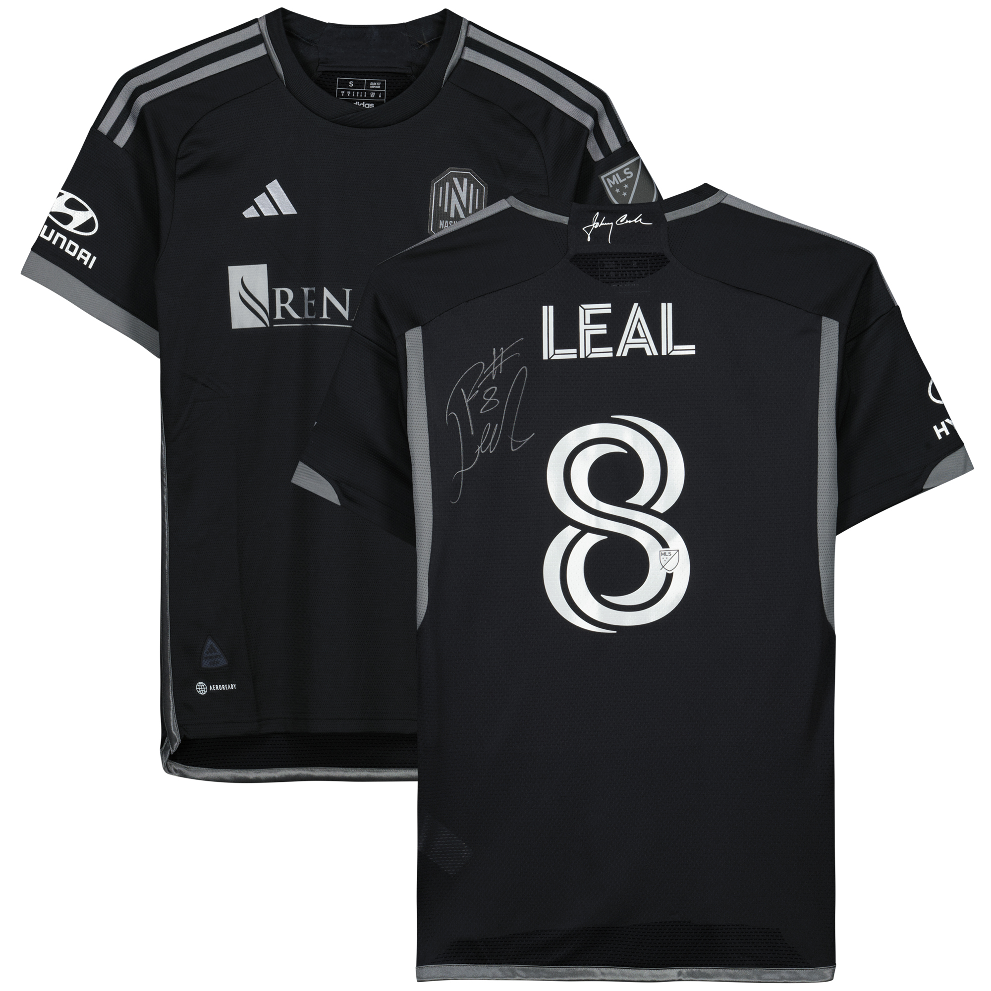 Randall Leal Nashville SC Autographed Match-Used #8 Black Jersey from the 2023 MLS Season