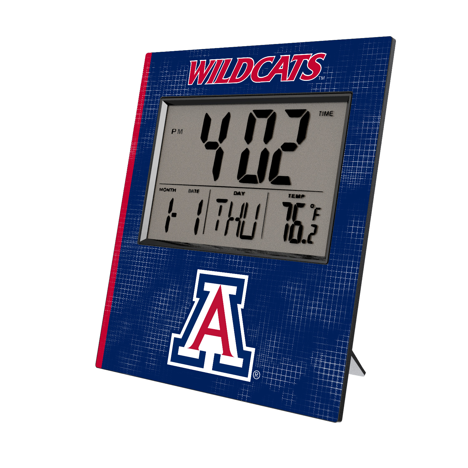 Keyscaper Arizona Wildcats Cross Hatch Digital Desk Clock