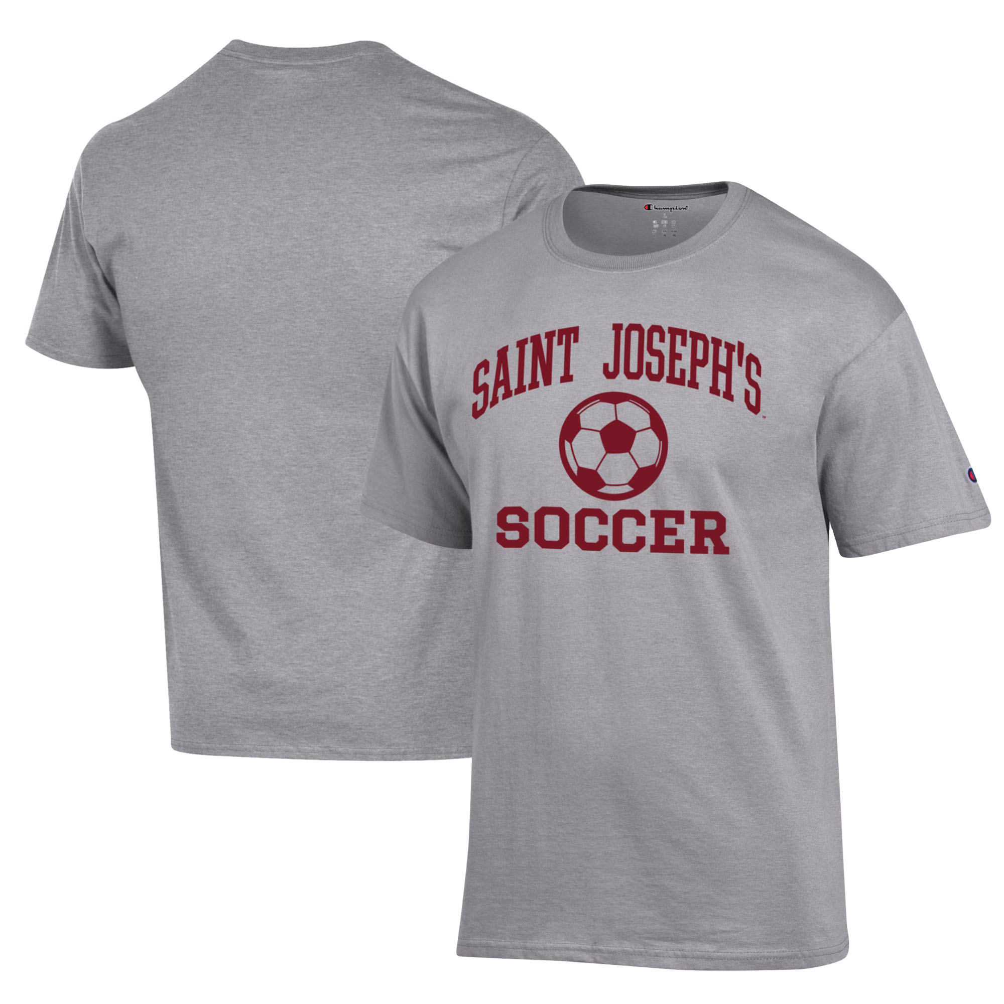 Men's Champion Gray Saint Joseph's Hawks Soccer Icon T-Shirt - Image 5