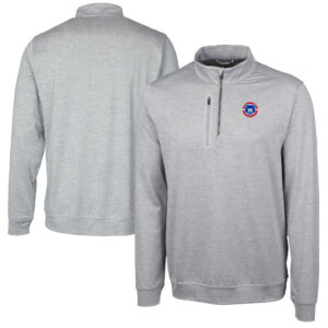 Men's Cutter & Buck  Gray South Bend Cubs Big & Tall Stealth Heathered Quarter-Zip Pullover Top
