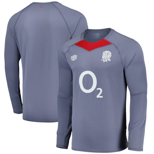 England Rugby Relaxed Long Sleeve Training Jersey - Gray - Mens