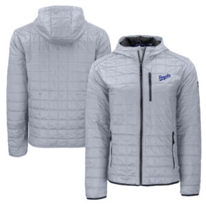 Men's Cutter & Buck  Gray Kansas City Royals Cooperstown Collection Rainier Primaloft Eco Full-Zip Hooded Jacket