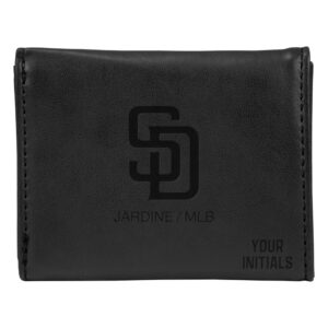 Black San Diego Padres Personalized Trifold Wallet