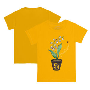 Infant Tiny Turnip Gold San Diego Padres Lilies & Ladybugs T-Shirt