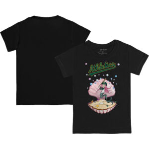 Infant Tiny Turnip Black Oakland Athletics Mermaid T-Shirt