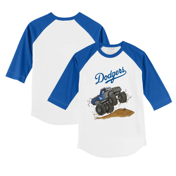 Youth Tiny Turnip White/Royal Los Angeles Dodgers Monster Truck 3/4-Sleeve Raglan T-Shirt - Image 5