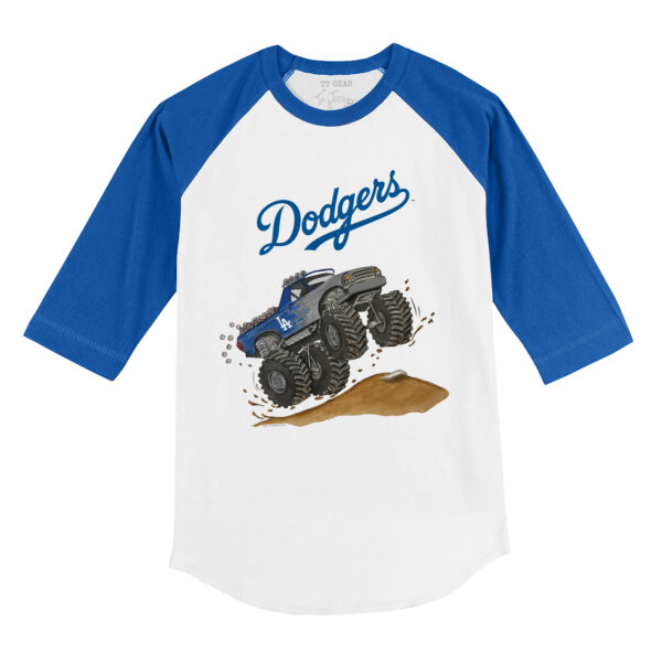 Youth Tiny Turnip White/Royal Los Angeles Dodgers Monster Truck 3/4-Sleeve Raglan T-Shirt - Image 6