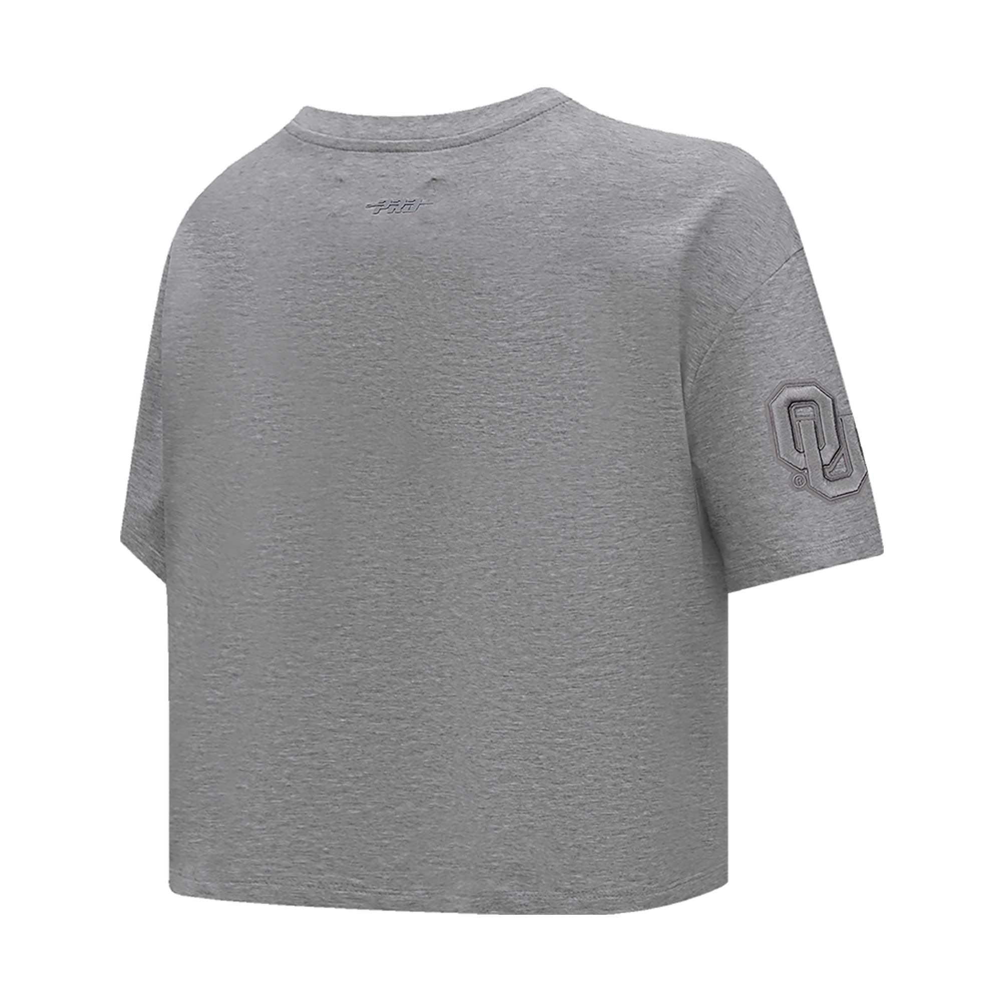 Women's Pro Standard Heather Charcoal Oklahoma Sooners Tonal Neutral Boxy Cropped T-Shirt - Image 8
